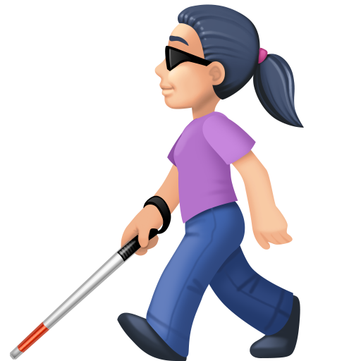 Woman with White Cane: Light Skin Tone, the design in this release