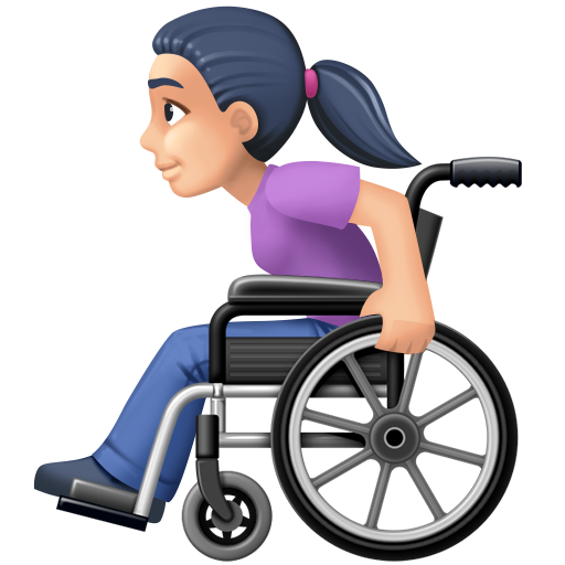 Woman in Manual Wheelchair: Light Skin Tone, the design in this release