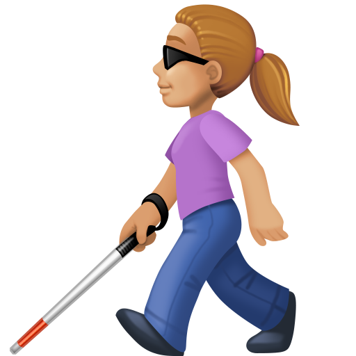 Woman with White Cane: Medium-Light Skin Tone, the design in this release