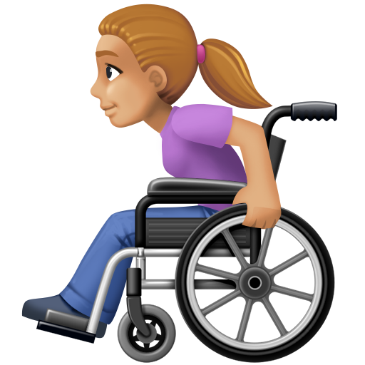 Woman in Manual Wheelchair: Medium-Light Skin Tone, the design in this release