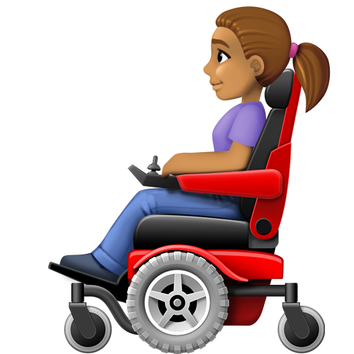 Woman in Motorized Wheelchair: Medium Skin Tone, the design in this release