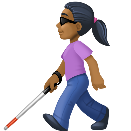 Woman with White Cane: Medium-Dark Skin Tone, the design in this release