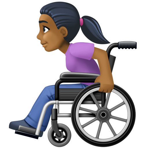 Woman in Manual Wheelchair: Medium-Dark Skin Tone, the design in this release