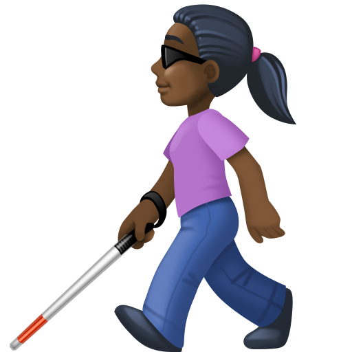 Woman with White Cane: Dark Skin Tone, the design in this release
