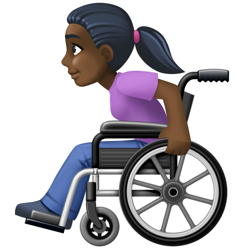 Woman in Manual Wheelchair: Dark Skin Tone, the design in this release
