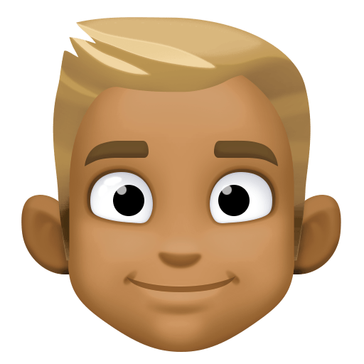 Person: Medium-Dark Skin Tone, Blond Hair, the previous design