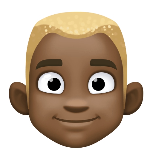 Person: Dark Skin Tone, Blond Hair, the previous design