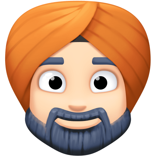 Person Wearing Turban: Light Skin Tone, the previous design