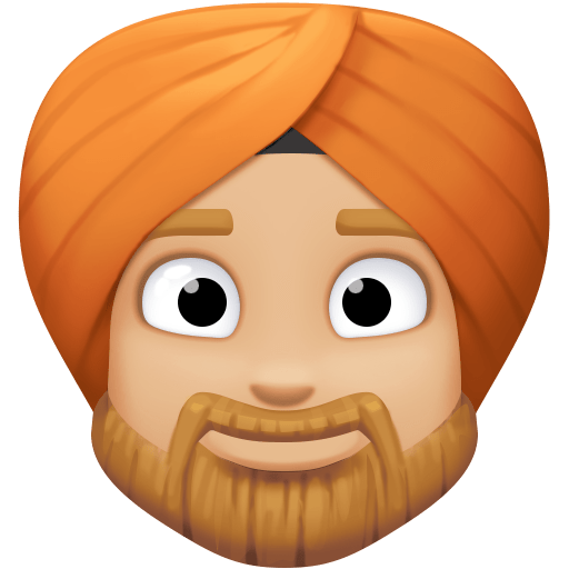 Person Wearing Turban: Medium-Light Skin Tone, the previous design