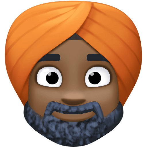 Person Wearing Turban: Dark Skin Tone, the previous design