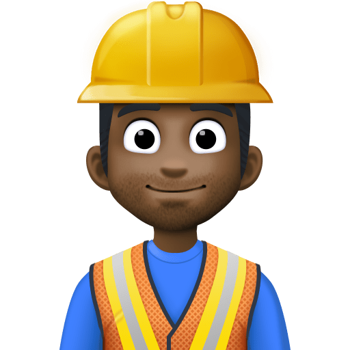 Construction Worker: Dark Skin Tone, the previous design