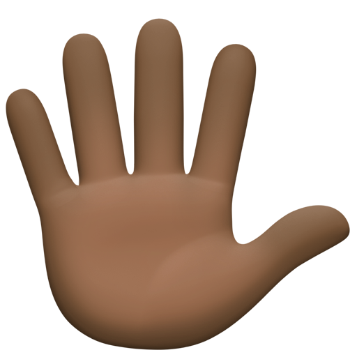 Hand with Fingers Splayed: Dark Skin Tone, the design in this release