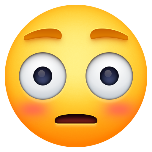 Flushed Face as drawn by Facebook in 4.0