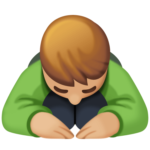 Person Bowing: Medium-Light Skin Tone, the previous design