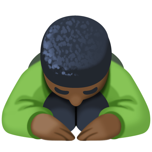 Person Bowing: Dark Skin Tone, the previous design