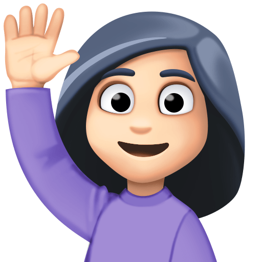 Person Raising Hand: Light Skin Tone, the previous design