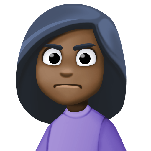 Person Frowning: Dark Skin Tone, the previous design