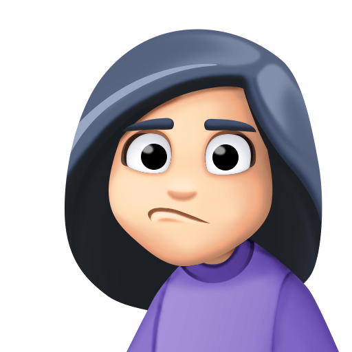 Person Pouting: Light Skin Tone, the previous design