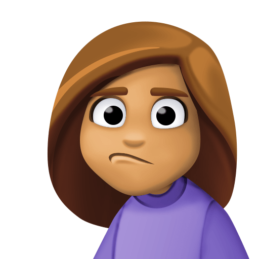 Person Pouting: Medium Skin Tone, the previous design