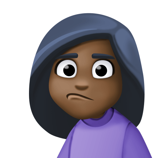 Person Pouting: Dark Skin Tone, the previous design
