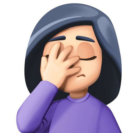 Person Facepalming: Light Skin Tone, the previous design