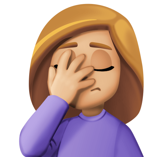 Person Facepalming: Medium-Light Skin Tone, the previous design