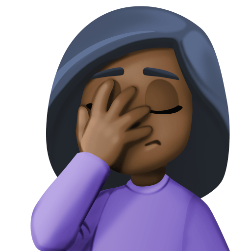Person Facepalming: Dark Skin Tone, the previous design