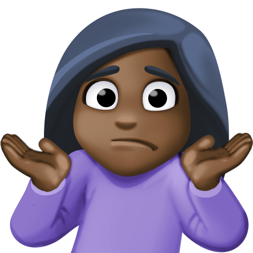 Person Shrugging: Dark Skin Tone, the previous design