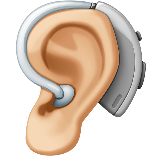 Ear with Hearing Aid: Medium-Light Skin Tone, the design in this release