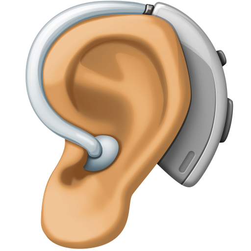 Ear with Hearing Aid: Medium Skin Tone, the design in this release