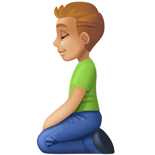 Man Kneeling: Medium-Light Skin Tone, the design in this release