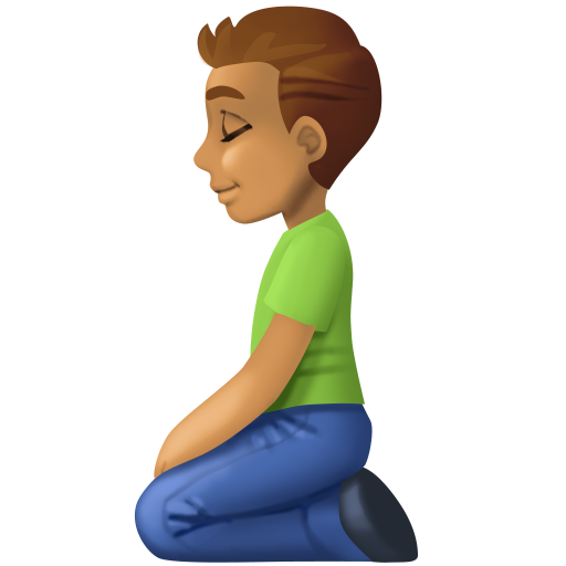 Man Kneeling: Medium Skin Tone, the design in this release