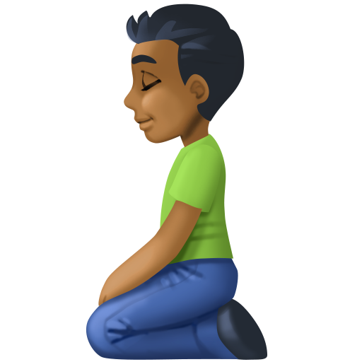 Man Kneeling: Medium-Dark Skin Tone, the design in this release