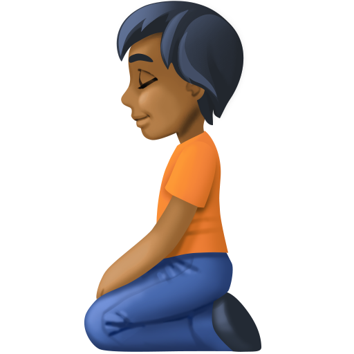 Person Kneeling: Medium-Dark Skin Tone, the design in this release