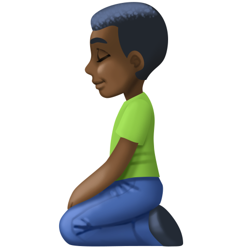 Man Kneeling: Dark Skin Tone, the design in this release