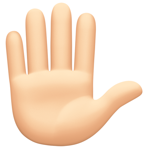Raised Hand: Light Skin Tone, the design in this release