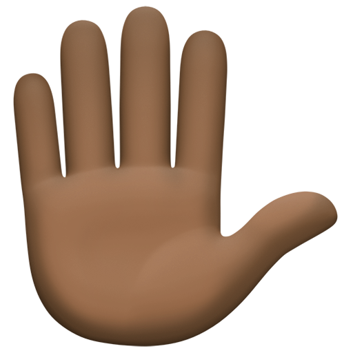 Raised Hand: Dark Skin Tone, the design in this release