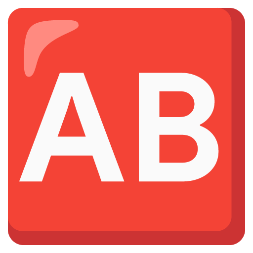 AB Button (Blood Type) as drawn by Google in 15.0