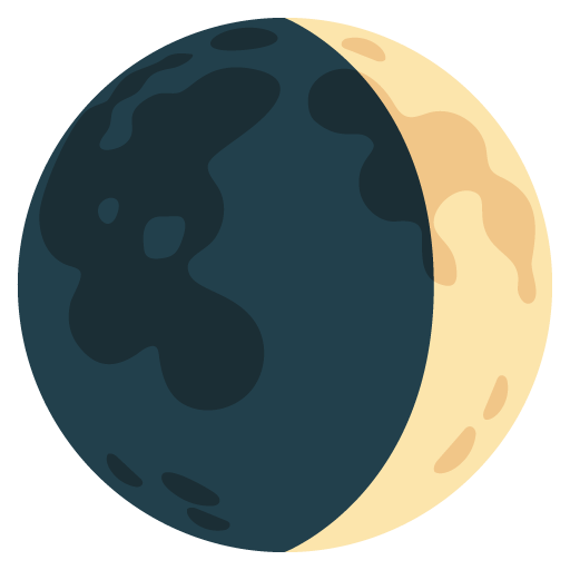 Waxing Crescent Moon as drawn by Google in 15.0