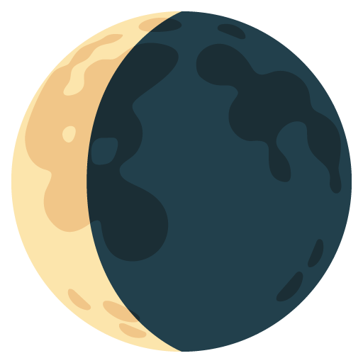 Waning Crescent Moon as drawn by Google in 15.0