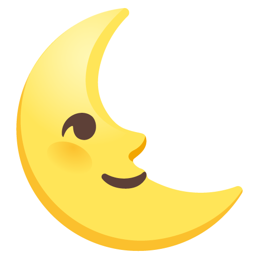 Last Quarter Moon Face as drawn by Google in 15.0