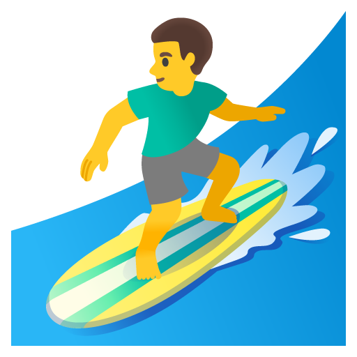 Man Surfing as drawn by Google in 15.0