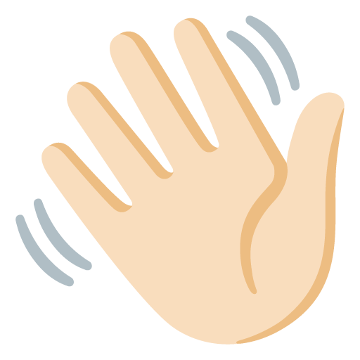 Waving Hand: Light Skin Tone as drawn by Google in 15.0
