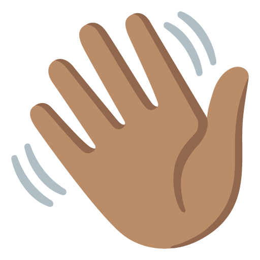Waving Hand: Medium Skin Tone as drawn by Google in 15.0