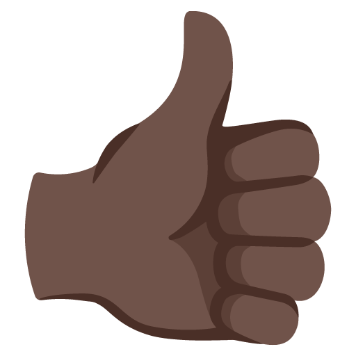 Thumbs up: Dark Skin Tone as drawn by Google in 15.0