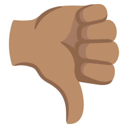 Thumbs Down: Medium Skin Tone as drawn by Google in 15.0