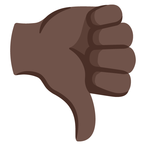 Thumbs Down: Dark Skin Tone as drawn by Google in 15.0