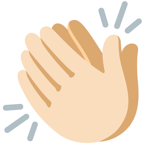 Clapping Hands: Light Skin Tone as drawn by Google in 15.0