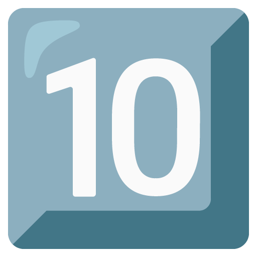 Keycap: 10 as drawn by Google in 15.0