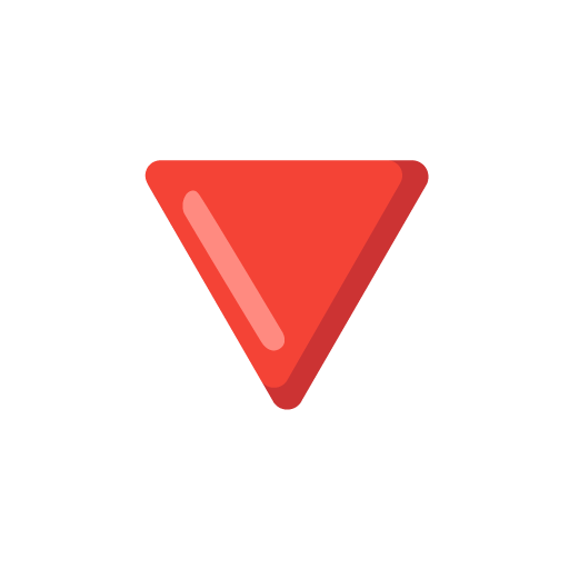 Red Triangle Pointed Down as drawn by Google in 15.0